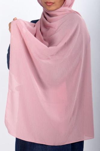 Blush Pink Textured Chiffon Hijab 180cms Length 70cms Width