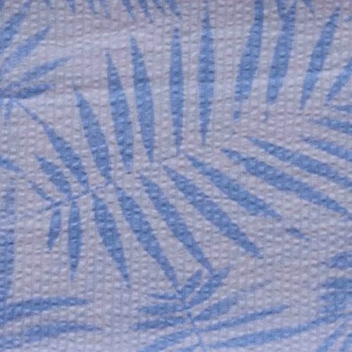 Blue Leaf Print Cotton Woven Fabric, Width : 56