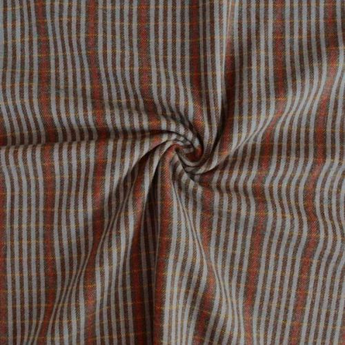 Cotton Blends Brown Yellow Stripe Woven Fabric