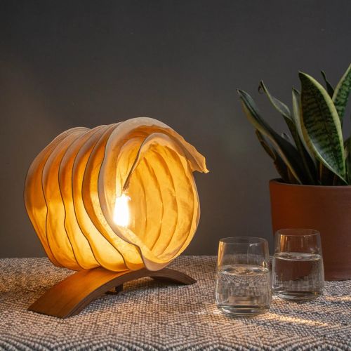 Bent Ply Enzo Crushed Table Lamp for Living Hospitality Spaces