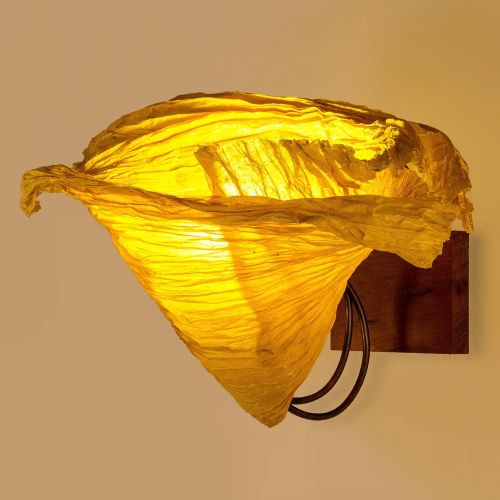 Banana Fibre Paper Lily Wall Lamp for Living Or Hospitality Space