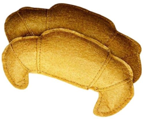 Felt Crochet Croissant Cat Kicker Toy With Catnip