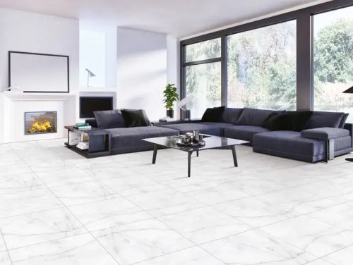 Ceramic Gft Bdf Onyx White Floor Tiles 600x600 Mm