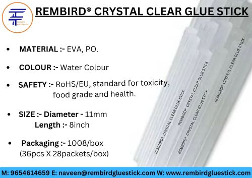 EVA Rembird Hot Melt Glue Stick 11mm, Packaging Type : Transparent