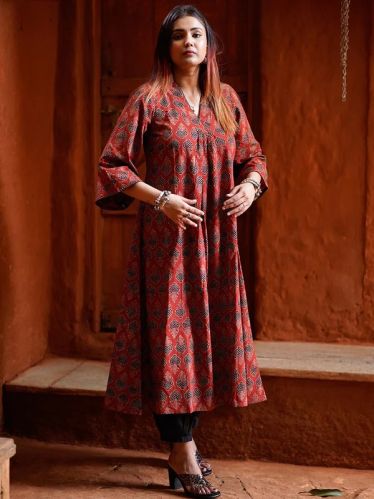Kumud Ajrakh Women Kurta WITH Bell Sleeves