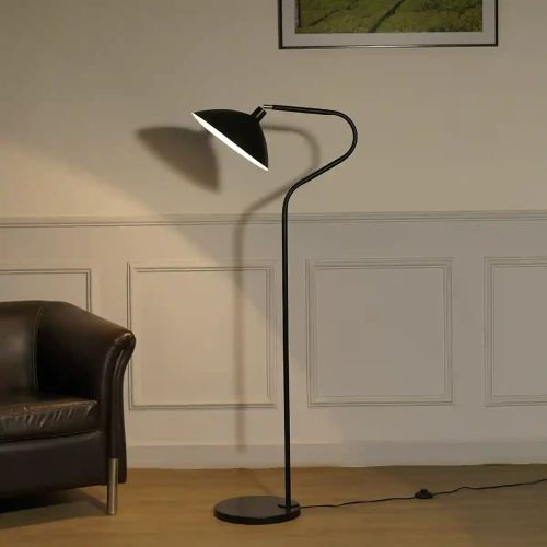 Black Finish Metal Study Floor Lamp, Specialities : On/off Switch