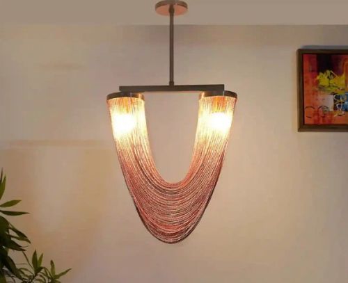 Copper Chains Ceiling Pendant Light