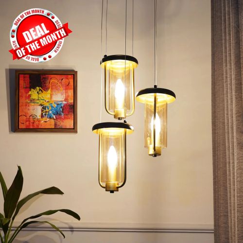 Modern Lantern Look Stylish Hanging Cluster Pendant Light
