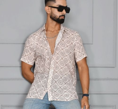 Cotton Hazelnut Men Shirt