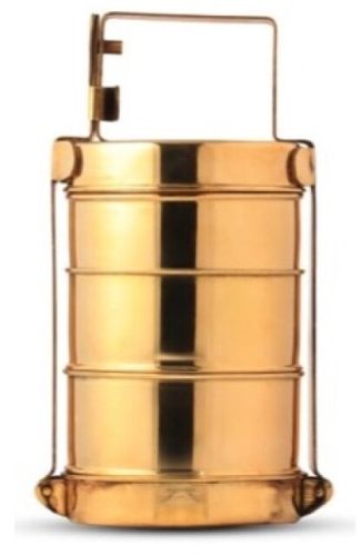 Tiffin Box ( 3 Levels) with Kalhai (tin Lining)-KB030