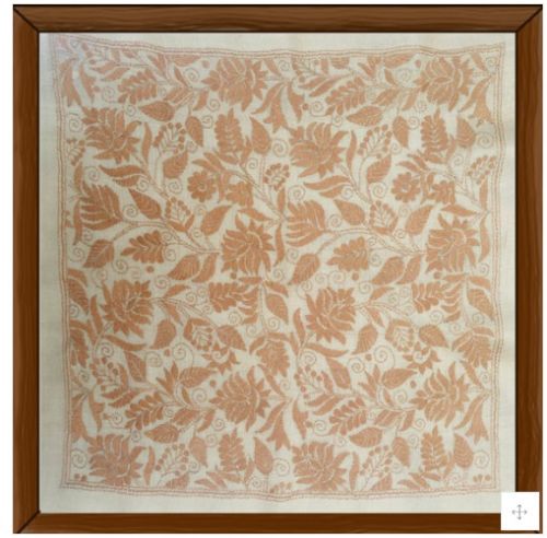 Tone On Tone- Kantha Embroidered Wall Hanging 16″X16″