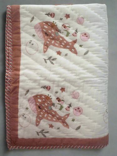 Mul Mul Cotton Baby Blanket WITH Astronaut AN A Fish Print