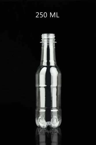 Transparent 250ml Empty Soda PET Bottle, Shape : Sting for Soft Drinks