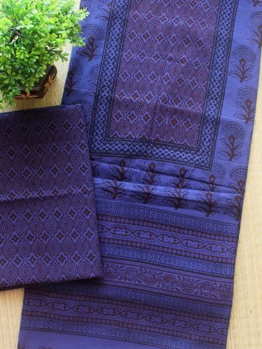 Blue Bagh Hand Block Printed Pure Cotton Dress Material