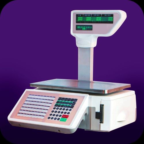 Plastic Barcode Label Printing Weighing Machine, Color : Gray