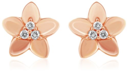 18K Rose Gold Adorable Daisy Kids Diamond Studs