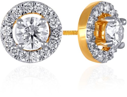18K Yellow Gold Circle OF Illumination Men's Earrings