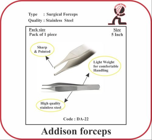 Addison Dressing Forceps (Toothed) - 5