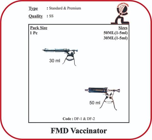 Poultry Vaccinator Semi Automatic ((FMB)0.1 Ml / Ccto 0.5 Ml/cc) Adjustable