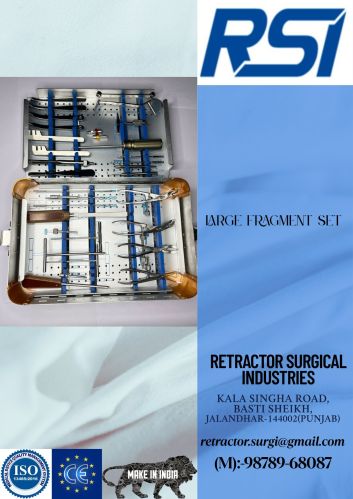 410 Stainless Steel & Titanium Polished Large Fragment Instrument Set