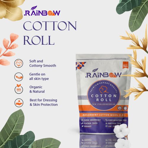 Absorbent Cotton Wool Roll, Packaging Type : White