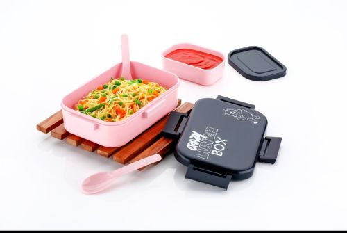 Skr Polished Plastic Crazy Lunch Box, Color : Pink Green