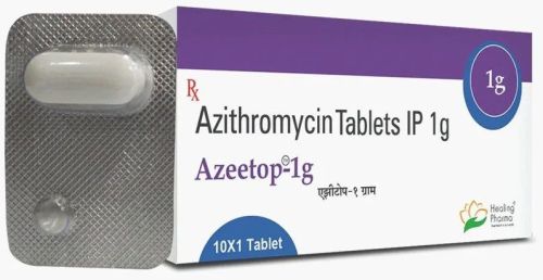 Azeetop 1gm Azithromycin Tablet, Packaging Type : Box