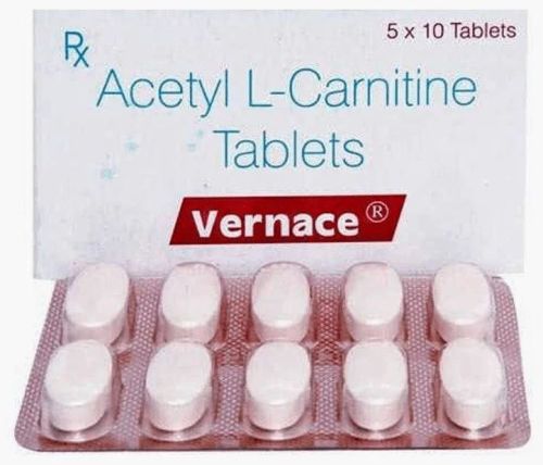 Vernace 500mg Acetyl L Carnitine Tablet, Packaging Type : Box