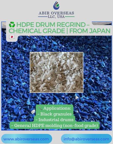 HDPE Blue Drums Regrind, Brand Name : Abir, Packaging Type : Bags