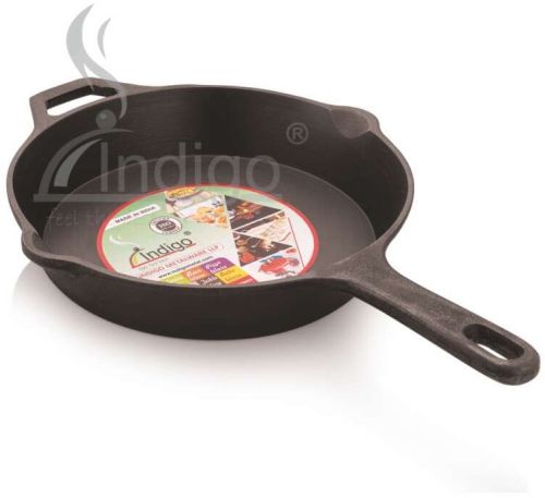 Cast Iron Fry Pan Long Handle, Color : Black for Cooking