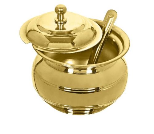 Plain Brass Ghee POT, Color : Golden for Kitchen Use
