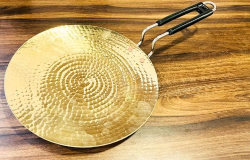 Dotted Brass Roti Tawa, Color : Golden