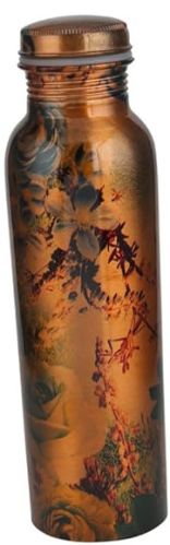 Home Decor International Copper Bottle In Floral Design