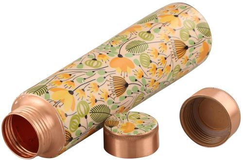 Home Decor International Copper Water Bottle (Printed) for Gifting