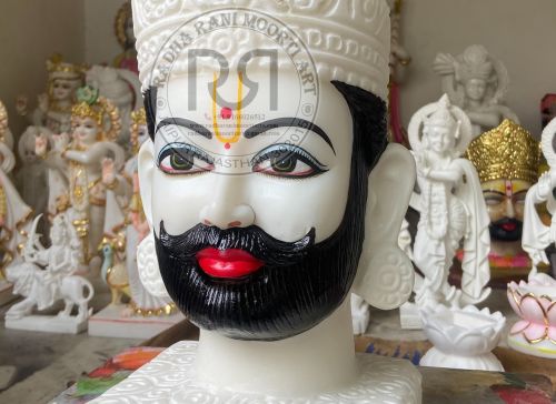 Polished Plain Shyam Baba Shish Marble Moorti