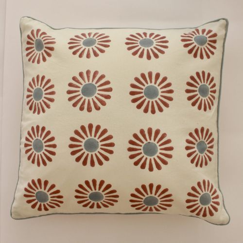 Daisy Printed Cotton Cushion Covers Standard, Technics : Handmade
