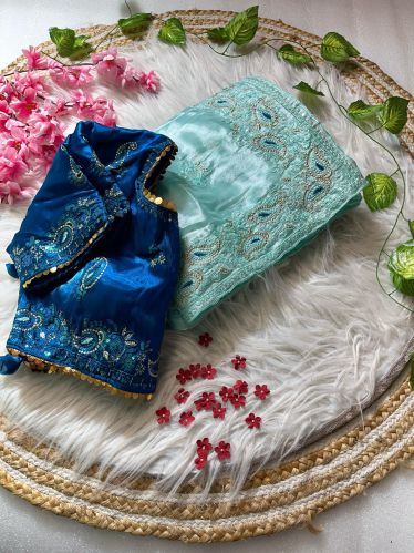 Embroidered Handloom Silk Sarees, Color : Multicolor