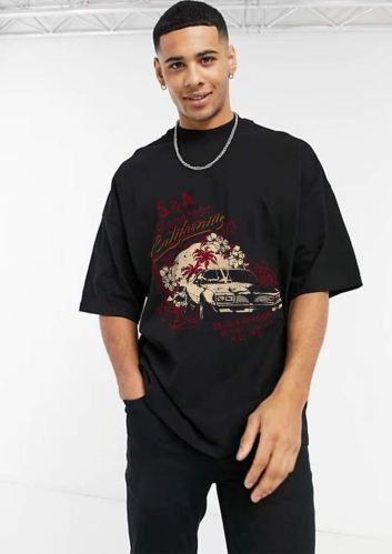 Mens Graphic Oversized Cotton T-Shirts Streetwear, Casual