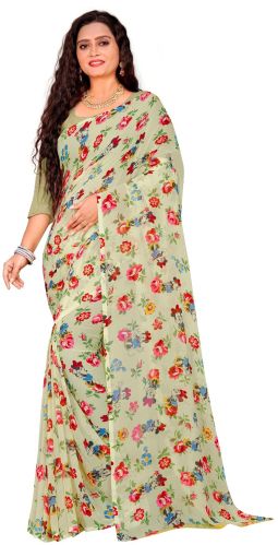 Synthetic Printed Designer Daily Wear Saree