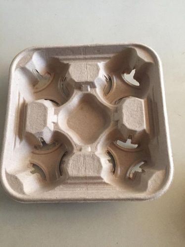 Paper Pulp 4 Cup Holder, Shape : Rectengular