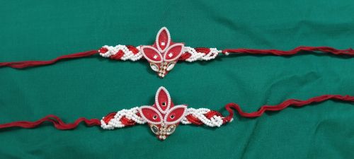 Cotton Rakhi, Color : Red, Technics : Hand Made
