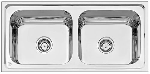 304 Grade Stainless Steel Double Bowl Sink 940 X 457 Mm