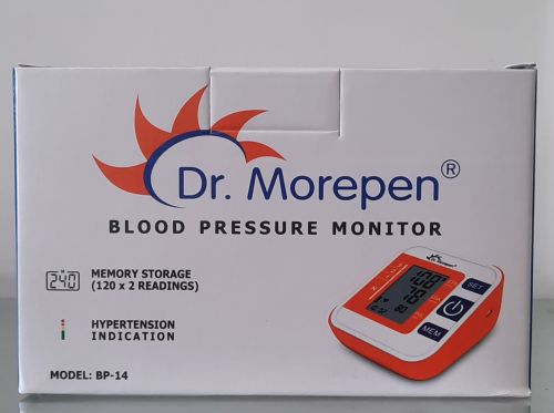 DR Morepen Automatic Battery Blood Pressure Monitor, Color : White