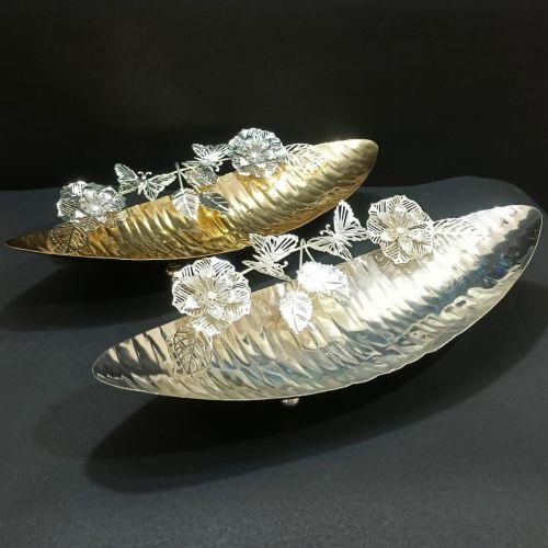 Metal German Silver Wedding Tray (14, 6) 12, 5, Inch for Gifting