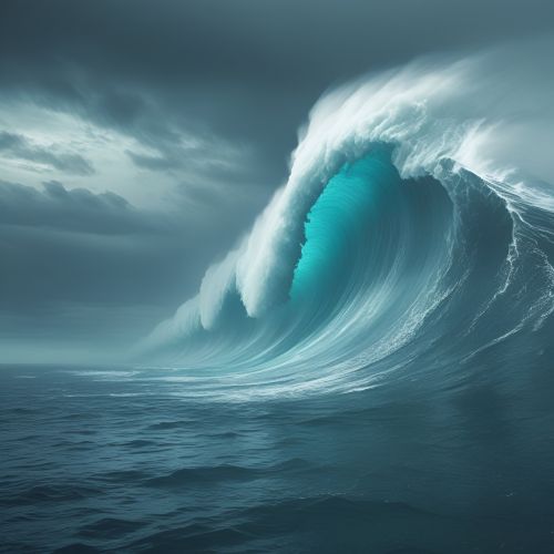 Majestic Ocean Wave Digital Abstract Painting Modern for Home Decor