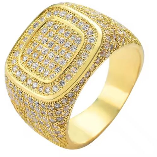 Hip Hop Jewelry Bling Moissanite Ring, Color : Silver, Gender : Male