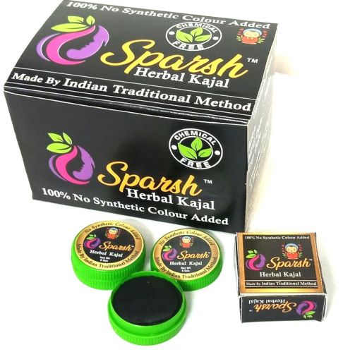 Sparsh Herbal Kajal, Color : Black, Form : Gel for Eye