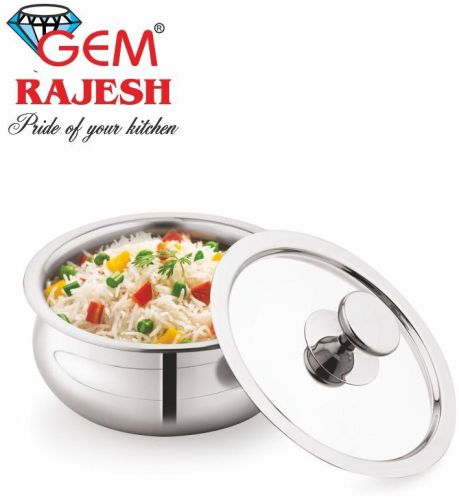 10 Cm Stainless Steel Triply Handi with Lid