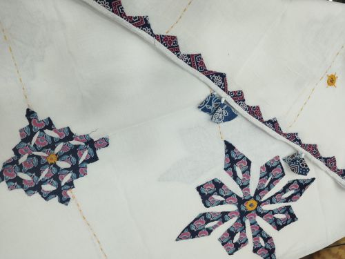 Vichitra Collection Cotton Aplic Handicraft, Color : Multi