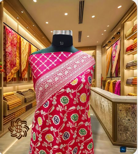 Banarasi Semi Katan Silk Saree, Packaging Type : 10